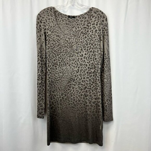Enti Womens Sweater Dress Multicolor Leopard Print Ombre Stretch Long Sleeve S - Picture 1 of 10